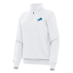 Detroit Lions Antigua Women's Victory Quarter-Zip Top - White - NFL