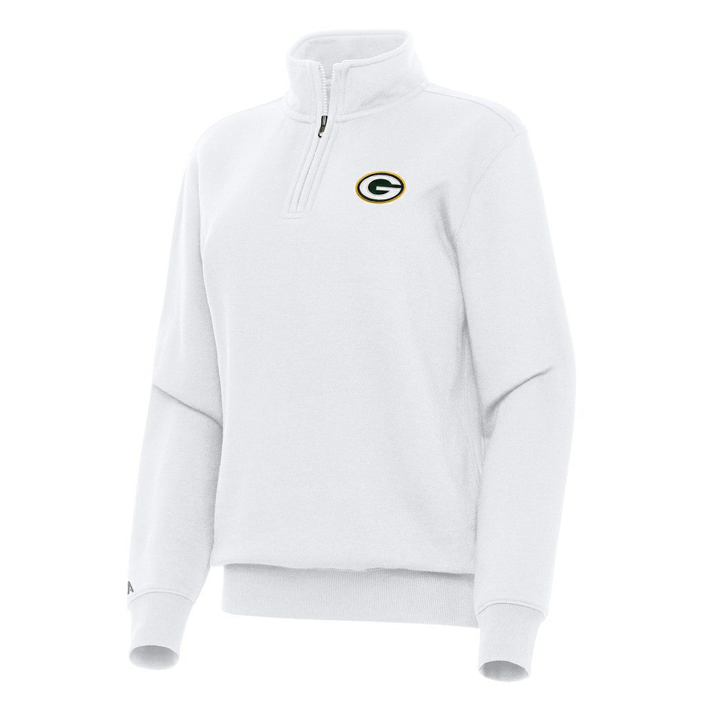 Green Bay Packers Antigua Women's Victory Quarter-Zip Top - White - NFL