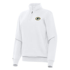 Green Bay Packers Antigua Women's Victory Quarter-Zip Top - White - NFL