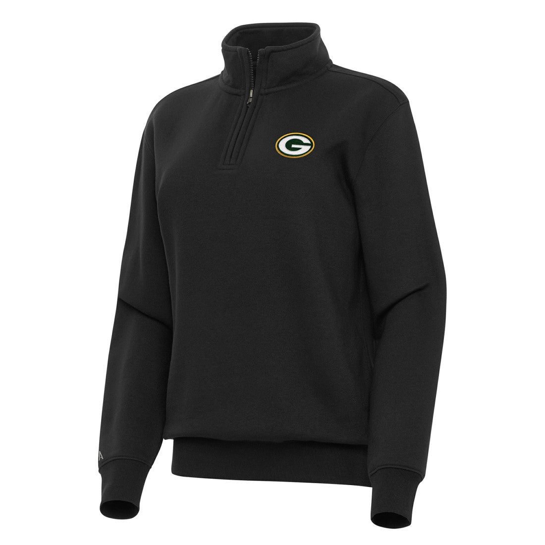 Green Bay Packers Antigua Women's Victory Quarter-Zip Top - Black - NFL