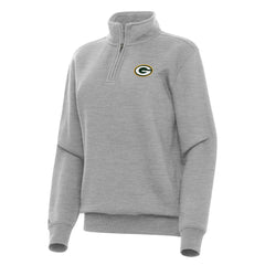Green Bay Packers Antigua Women's Victory Quarter-Zip Top - Heather Gray - NFL