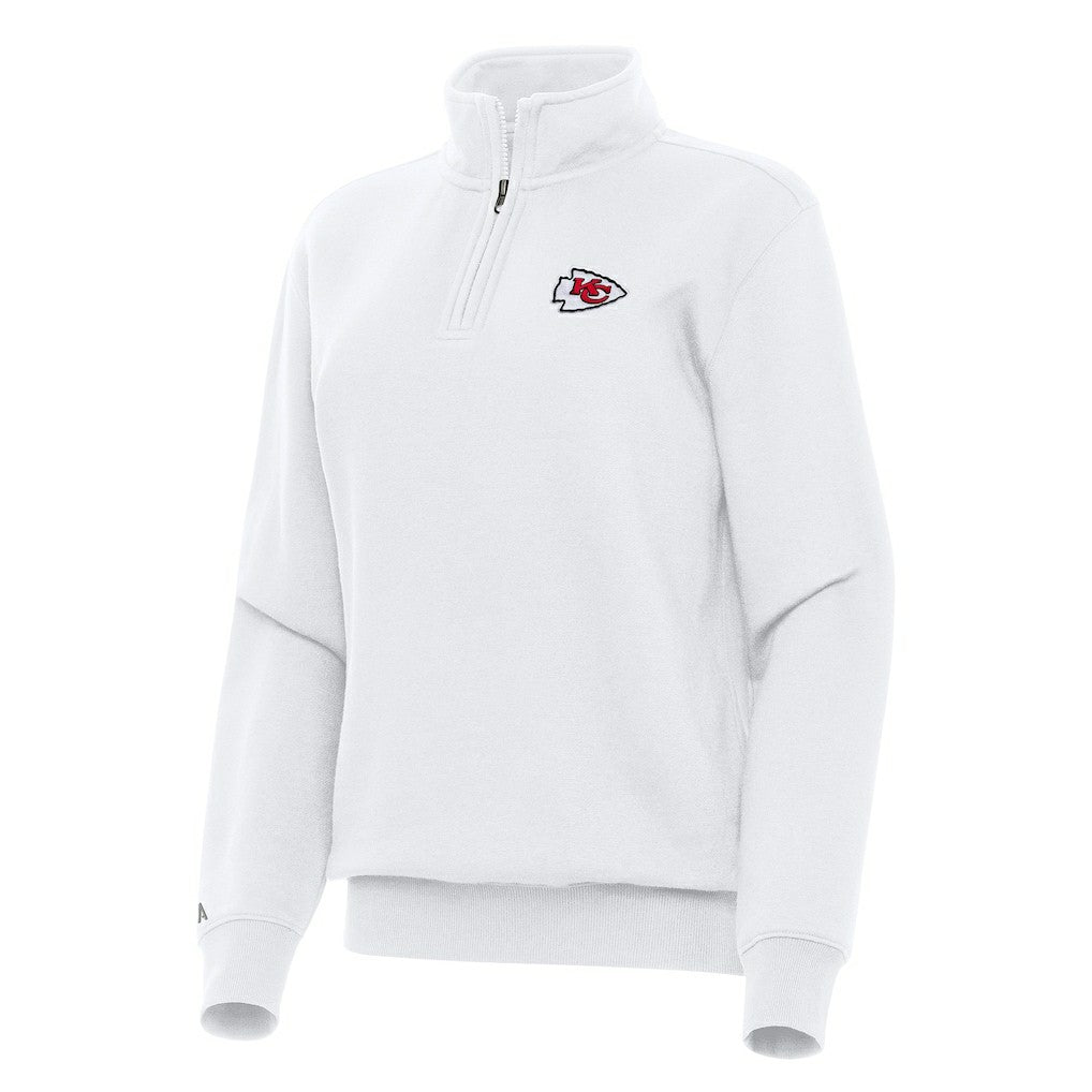 Kansas City Chiefs Antigua Women's Victory Quarter-Zip Top - White - NFL