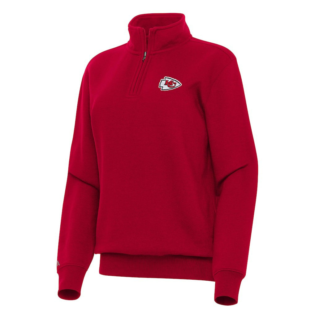 Kansas City Chiefs Antigua Women's Victory Quarter-Zip Top - Red - NFL