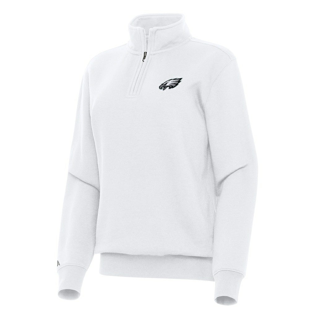 Philadelphia Eagles Antigua Women's Victory Quarter-Zip Top - White - NFL