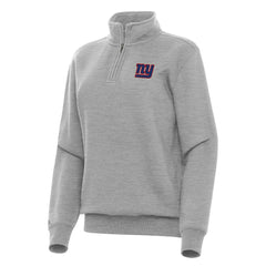 New York Giants Antigua Women's Victory Quarter-Zip Top - Heather Gray - NFL