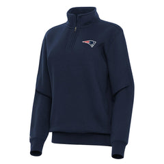New England Patriots Antigua Women's Victory Quarter-Zip Top - Navy - NFL