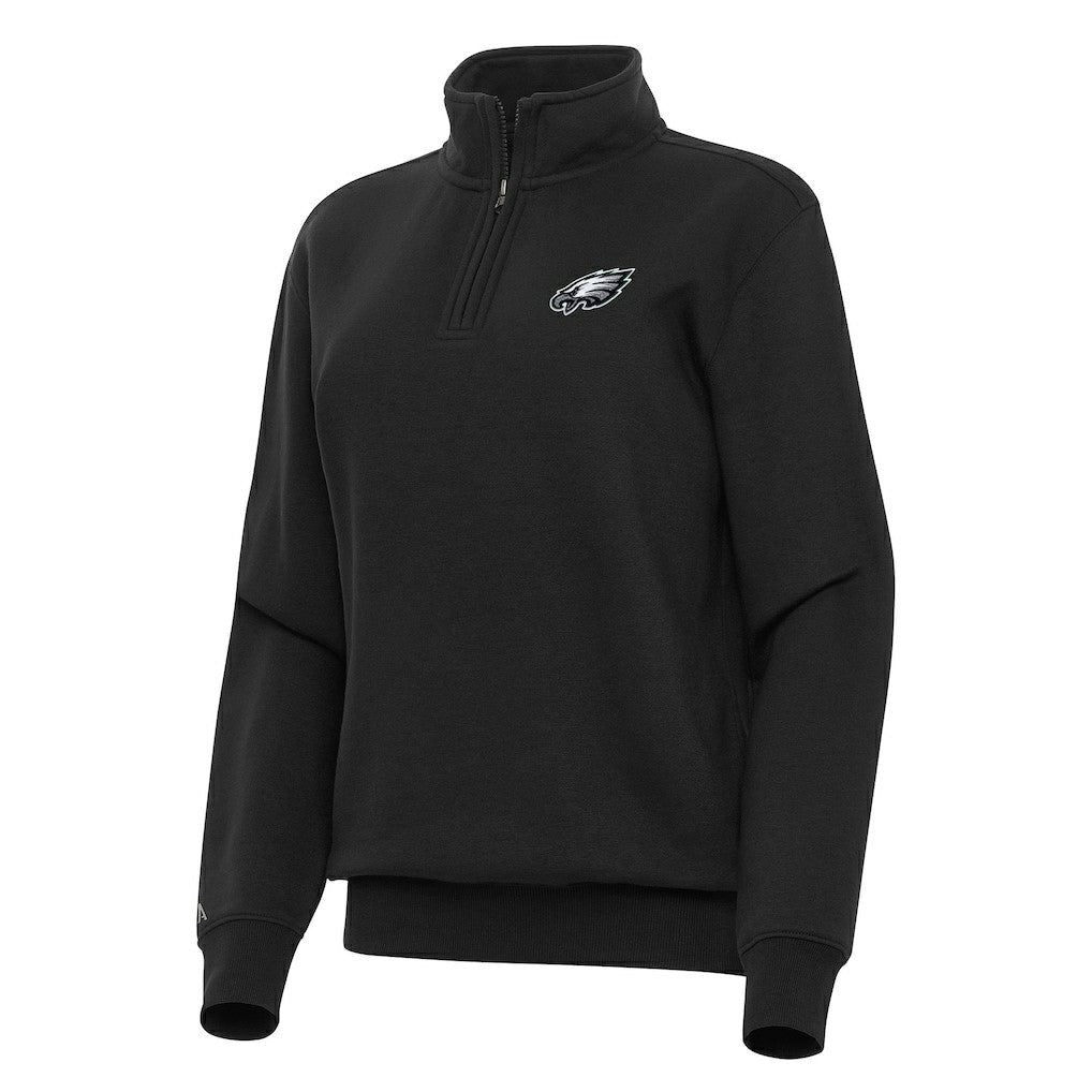 Philadelphia Eagles Antigua Women's Victory Quarter-Zip Top - Black - NFL