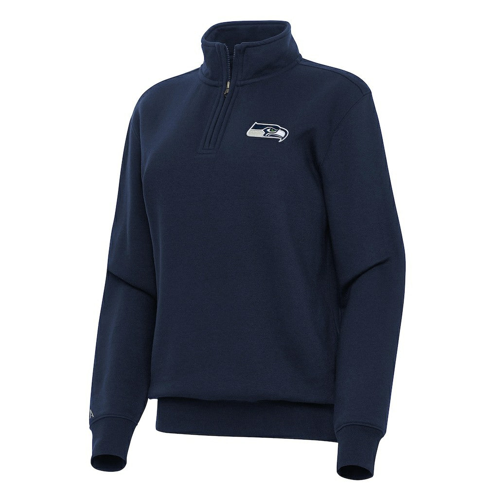 Seattle Seahawks Antigua Women's Victory Quarter-Zip Top - College Navy - NFL