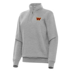 Washington Commanders Antigua Women's Victory Quarter-Zip Top - Heather Gray - NFL