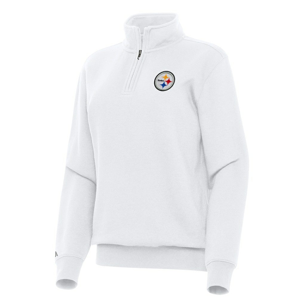 Pittsburgh Steelers Antigua Women's Victory Quarter-Zip Top - White - NFL