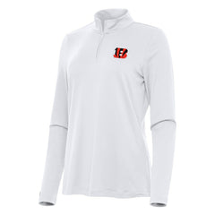 Cincinnati Bengals Antigua Women's Reprocess Quarter-Zip Top - White - NFL