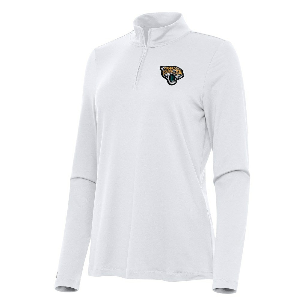 Jacksonville Jaguars Antigua Women's Reprocess Quarter-Zip Top - White - NFL