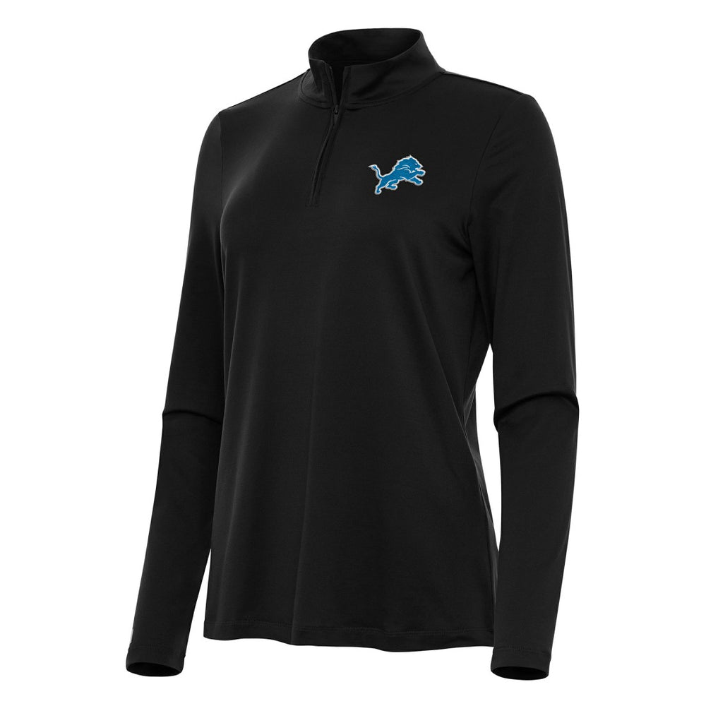 Detroit Lions Antigua Women's Reprocess Quarter-Zip Top - Black - NFL