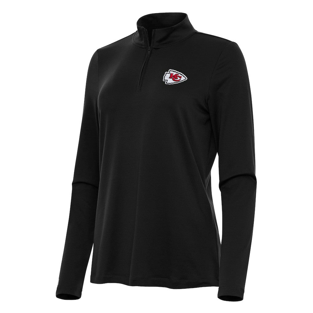 Kansas City Chiefs Antigua Women's Reprocess Quarter-Zip Top - Black - NFL