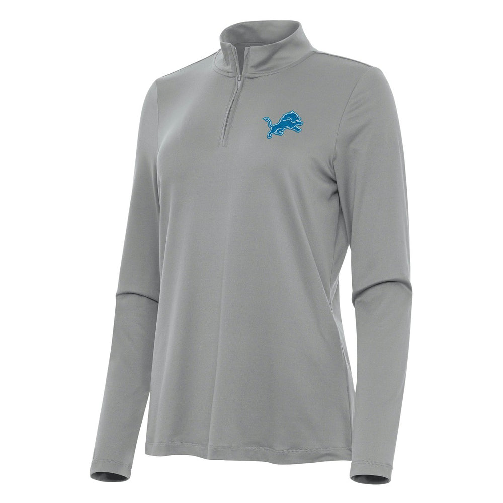 Detroit Lions Antigua Women's Reprocess Quarter-Zip Top - Gray - NFL