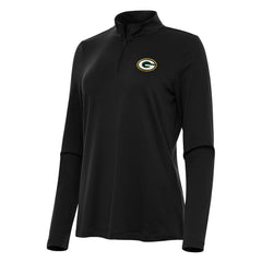 Green Bay Packers Antigua Women's Reprocess Quarter-Zip Top - Black - NFL