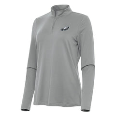 Philadelphia Eagles Antigua Women's Reprocess Quarter-Zip Top - Gray - NFL