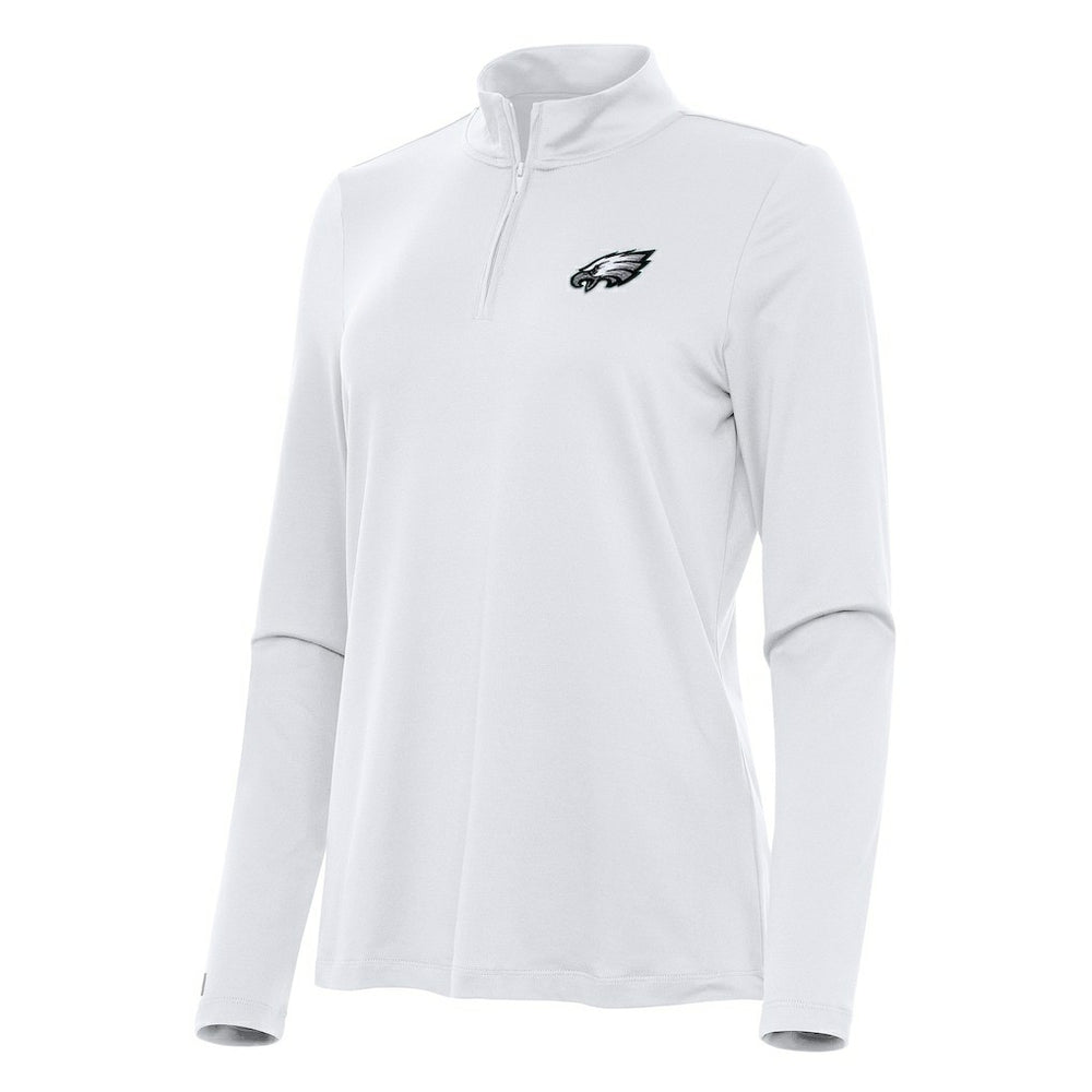Philadelphia Eagles Antigua Women's Reprocess Quarter-Zip Top - White - NFL
