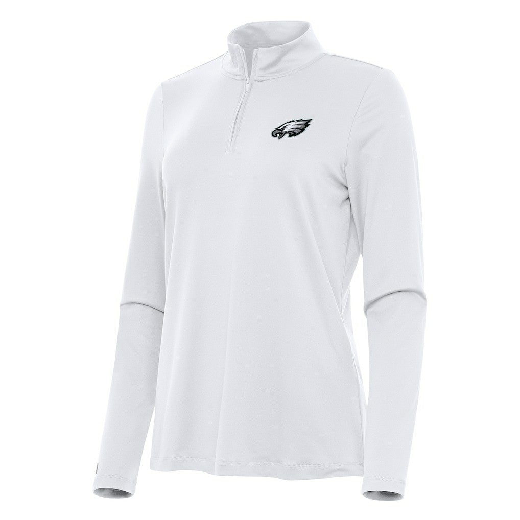 Philadelphia Eagles Antigua Women's Reprocess Quarter-Zip Top - White - NFL