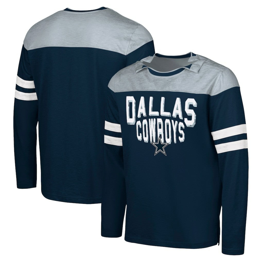 Dallas Cowboys G-III Sports by Carl Banks Adaptive Hail Mary Long Sleeve T-Shirt - Navy/Silver - NFL