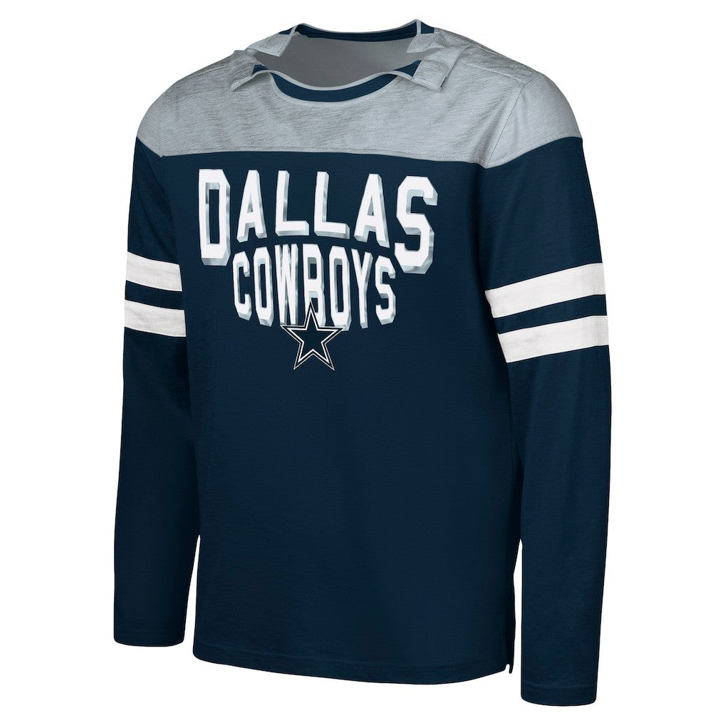 Dallas Cowboys G-III Sports by Carl Banks Adaptive Hail Mary Long Sleeve T-Shirt - Navy/Silver - NFL