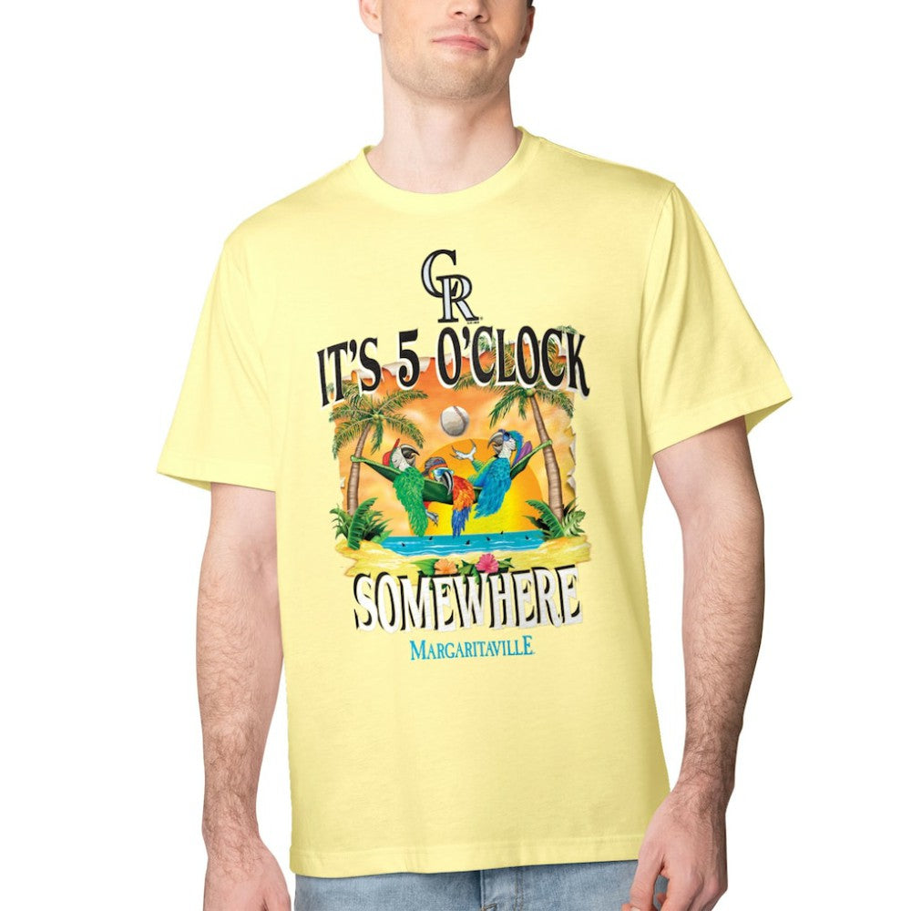 Colorado Rockies Margaritaville Five O'Clock Graphic T-Shirt Outlet