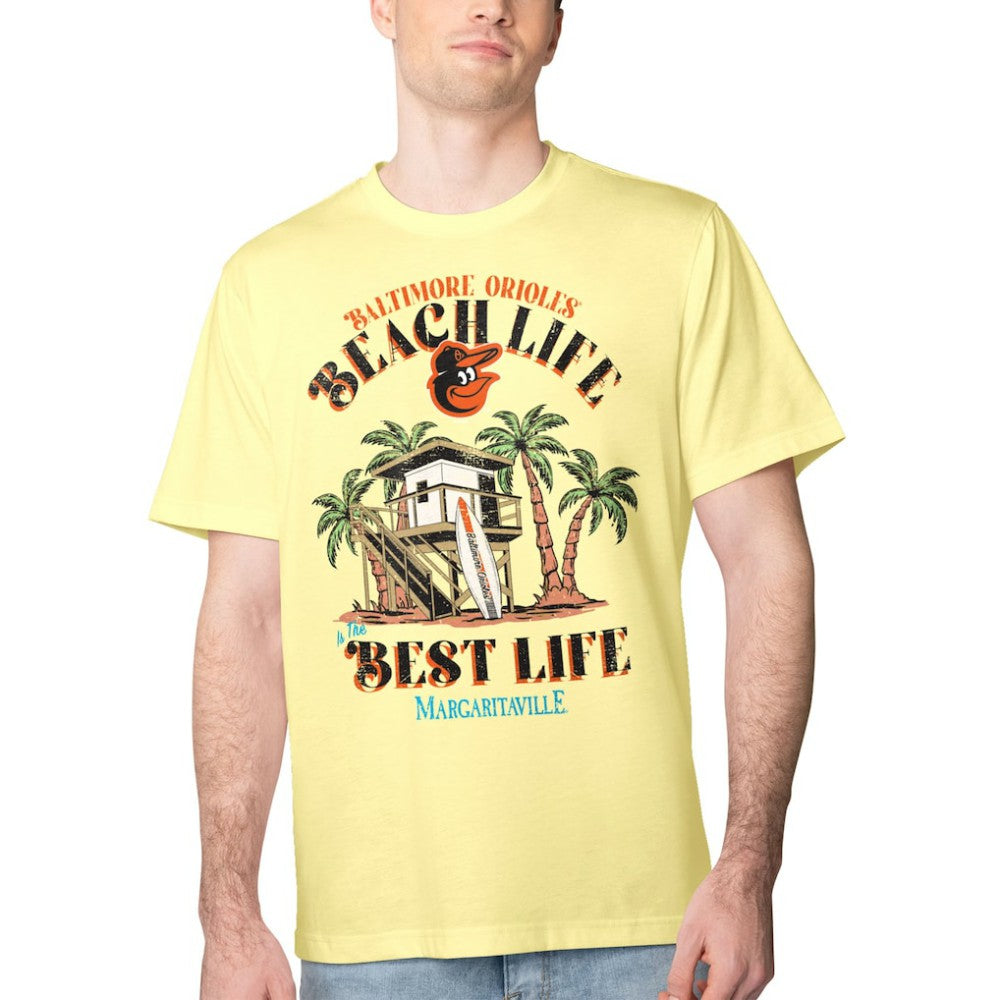 Baltimore Orioles Margaritaville Beach Hut Graphic T-Shirt Sale