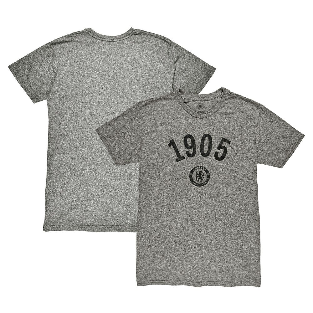 Chelsea 1863FC Established Year Vintage Tri-Blend T-Shirt Heather Gray