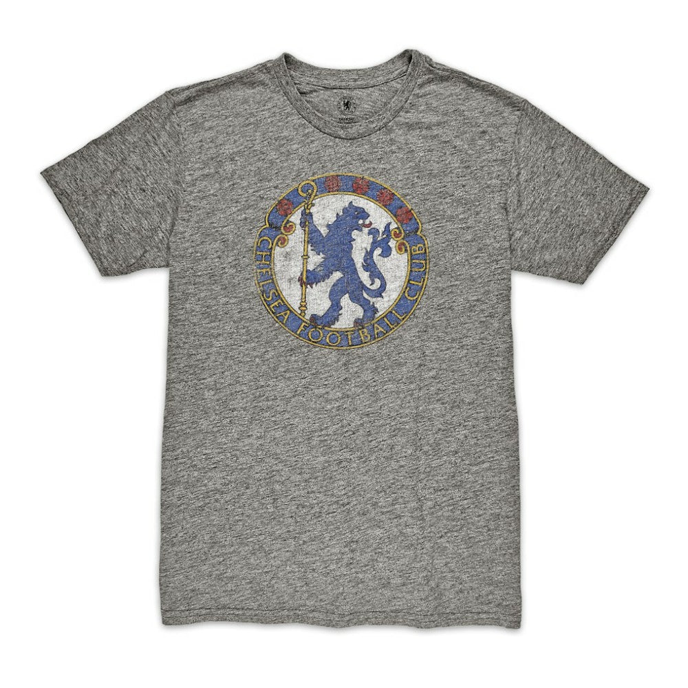 Chelsea 1863FC Retro Badge Vintage Tri-Blend T-Shirt Heather Gray