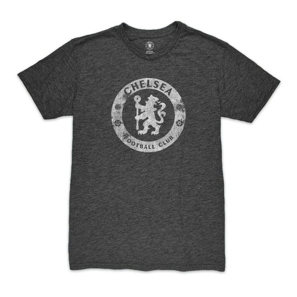 Chelsea 1863FC Mono Badge Vintage Tri-Blend T-Shirt Heather Black