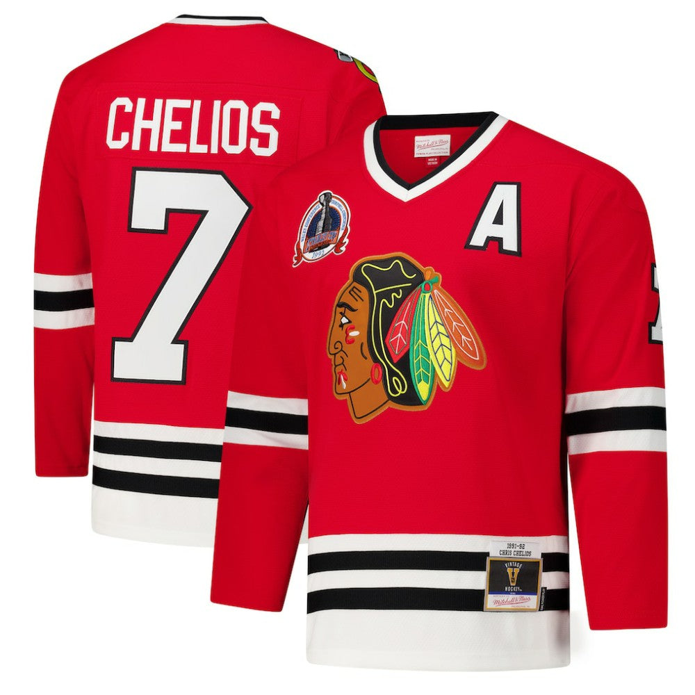 Chris Chelios Chicago Blackhawks 1991-92 Power Play Jersey - Red | NHL online