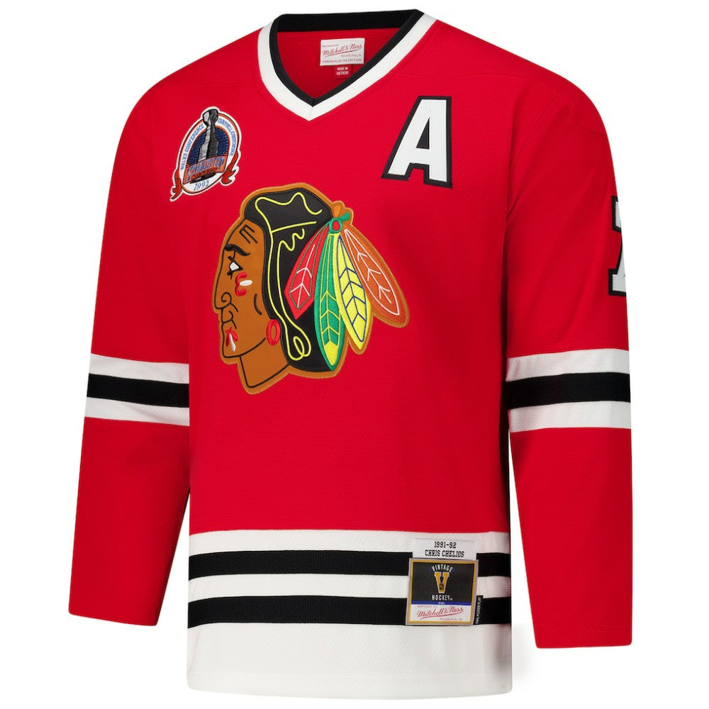 Chris Chelios Chicago Blackhawks 1991-92 Power Play Jersey - Red | NHL online
