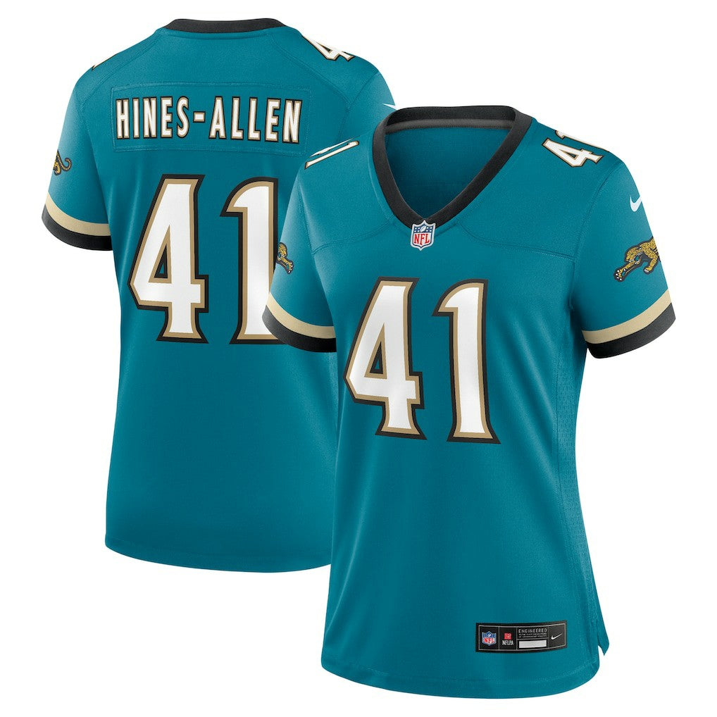 Josh Hines-Allen Jacksonville Jaguars Women's Prowler Throwback Game Jersey - Teal - Nike