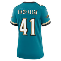 Josh Hines-Allen Jacksonville Jaguars Women's Prowler Throwback Game Jersey - Teal - Nike