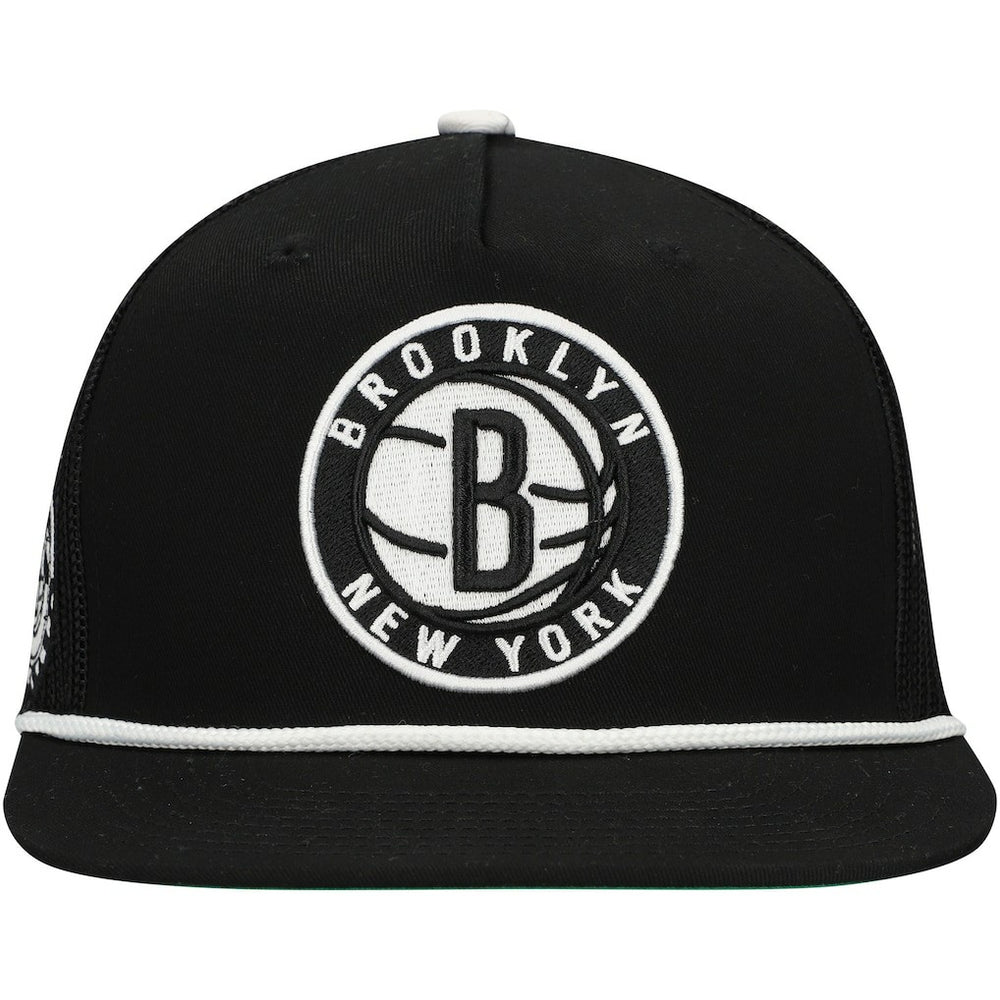 Mitchell & Ness Brooklyn Nets Roper Trucker Snapback Hat Black