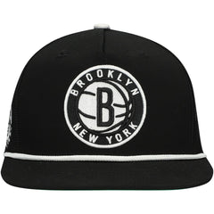 Mitchell & Ness Brooklyn Nets Roper Trucker Snapback Hat Black