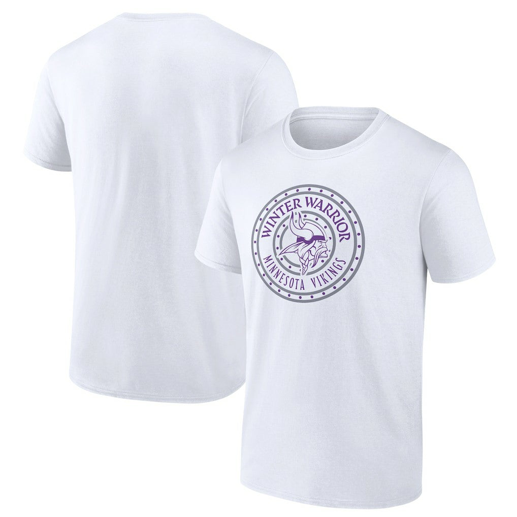 Minnesota Vikings Warriors Shield T-Shirt - White - NFL
