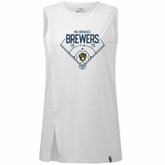 Milwaukee Brewers Levelwear Women's Influx Home Field Tank Top Discount