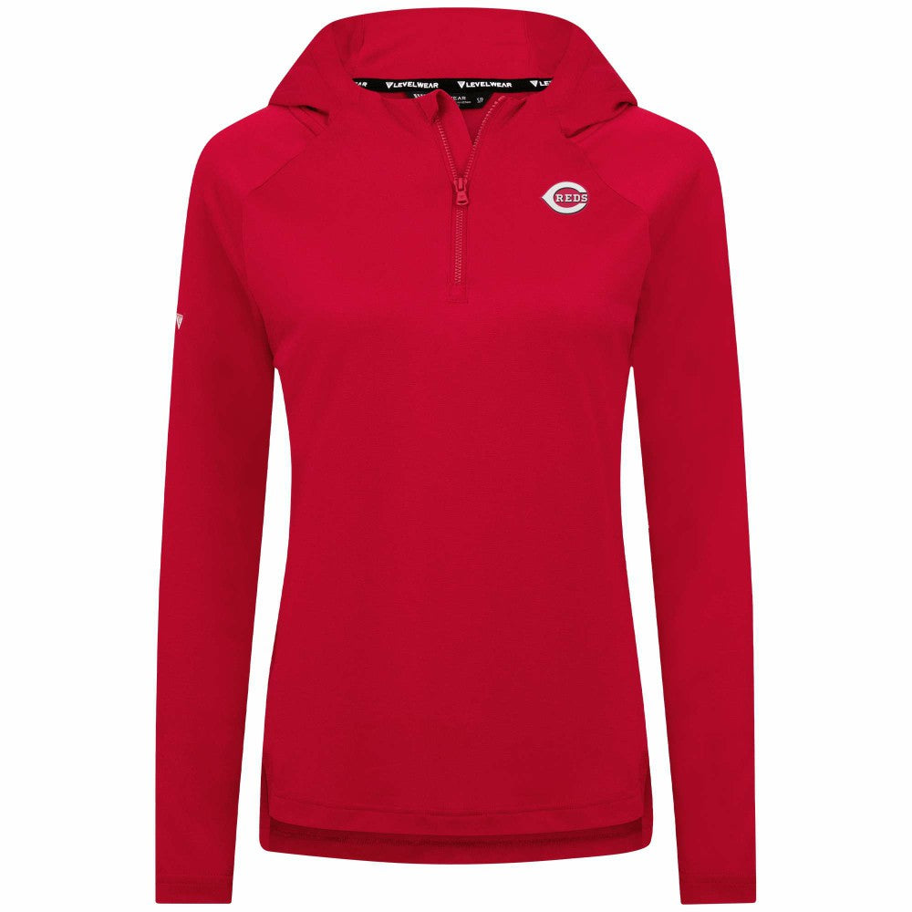 Cincinnati Reds Levelwear Women's Raven Insignia 2.0 Quarter-Zip Jacket Sale