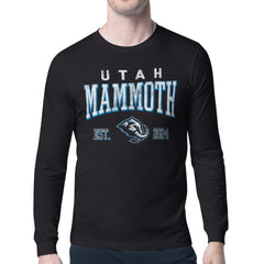 Utah Mammoth Starter Retro Graphic Long Sleeve T-Shirt - Black | NHL Lifestyle