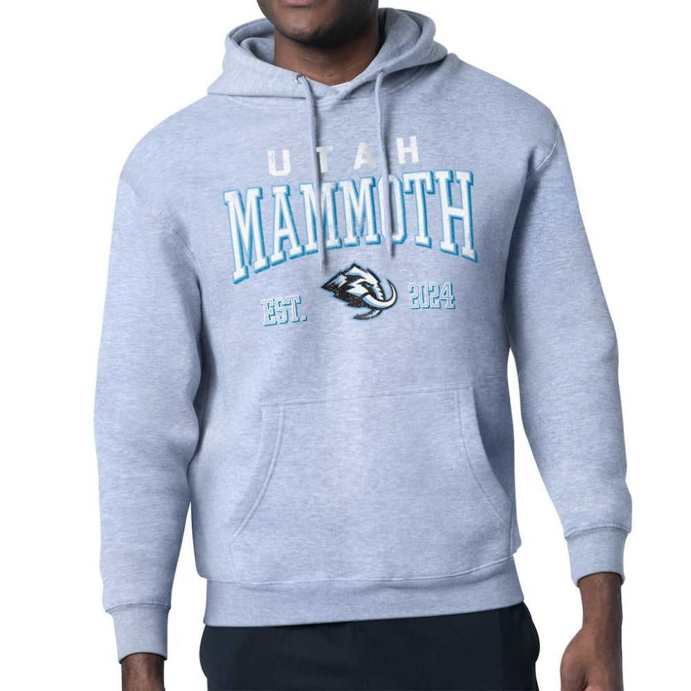 Utah Mammoth Starter Retro Graphic Fleece Pullover Hoodie - Heather Gray | NHL Clearance