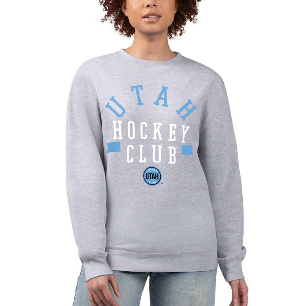 Utah Mammoth G-III 4Her by Carl Banks Women's Graphic Pullover Sweatshirt - Heather Gray | NHL Lifestyle