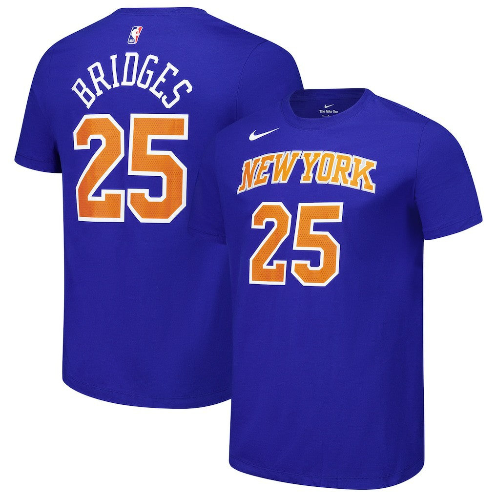 Nike Mikal Bridges New York Knicks Unisex Name & Number T-Shirt Blue