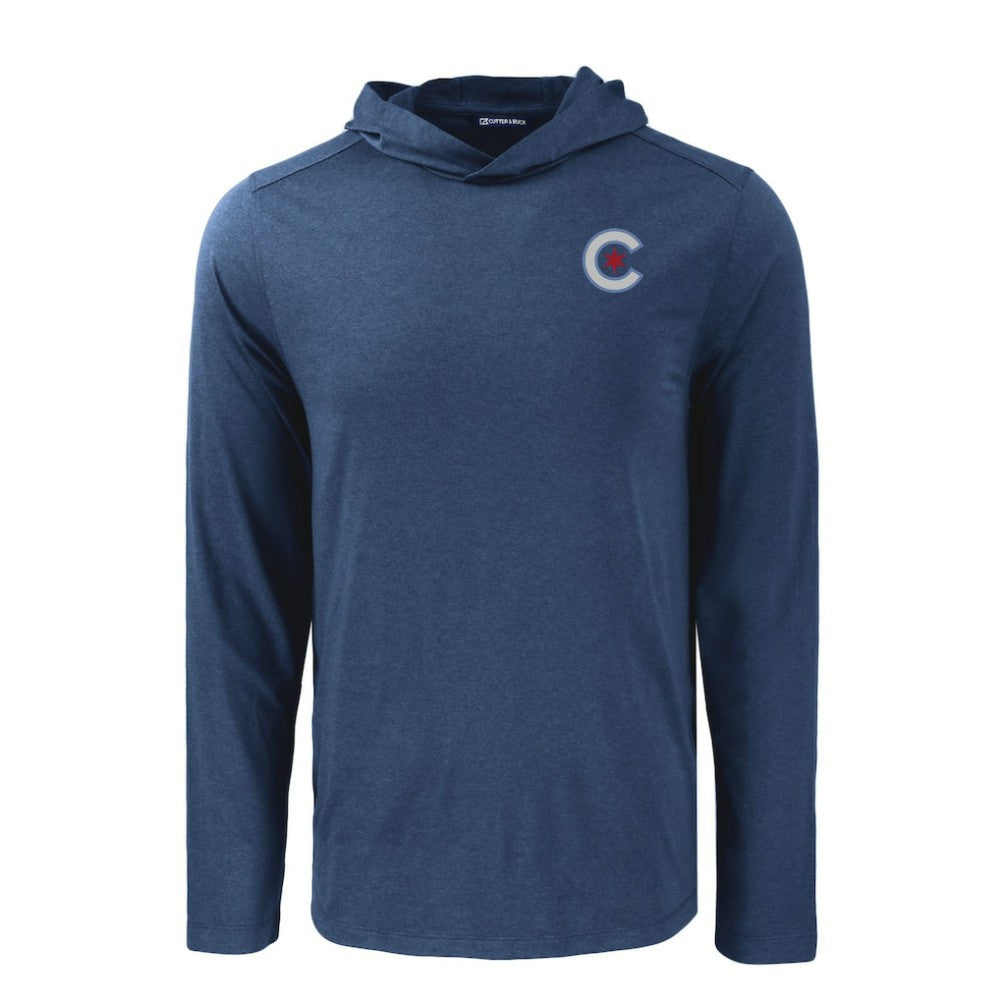Chicago Cubs Cutter & Buck Coastline Epic Comfort Recycled Eco Hoodie Long Sleeve T-Shirt Discount