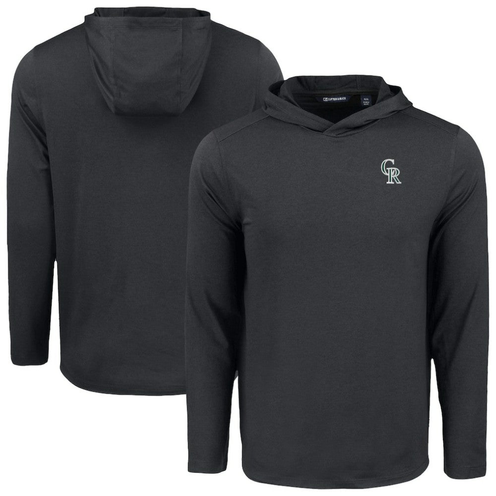 Colorado Rockies Cutter & Buck Coastline Epic Comfort Recycled Eco Hoodie Long Sleeve T-Shirt Sale