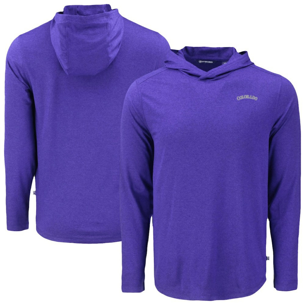 Colorado Rockies Cutter & Buck Coastline Epic Comfort Recycled Eco Hoodie Long Sleeve T-Shirt Near Me