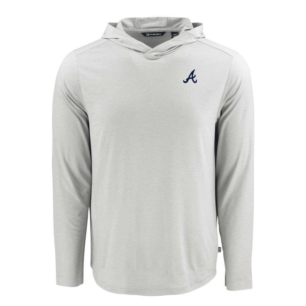 Atlanta Braves Cutter & Buck Coastline Epic Comfort Recycled Eco Hoodie Long Sleeve T-Shirt Discount