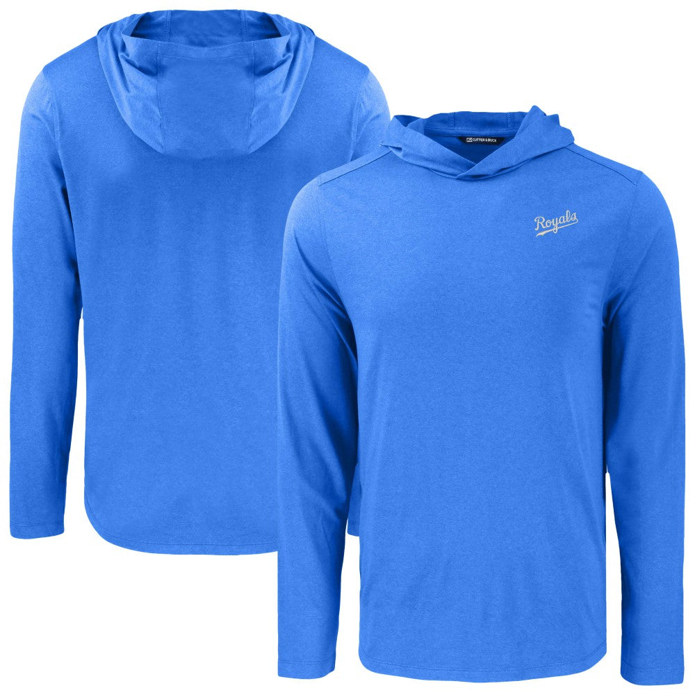 Kansas City Royals Cutter & Buck Coastline Epic Comfort Recycled Eco Hoodie Long Sleeve T-Shirt Outlet