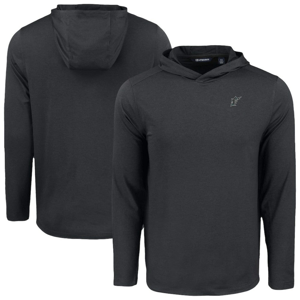 Miami Marlins Cutter & Buck Coastline Epic Comfort Recycled Eco Hoodie Long Sleeve T-Shirt Outlet