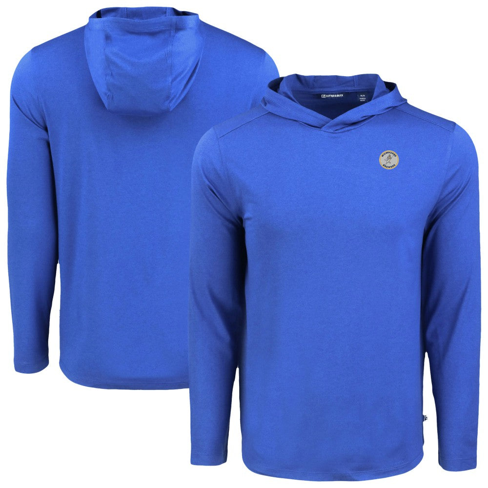 Milwaukee Brewers Cutter & Buck Coastline Epic Comfort Recycled Eco Hoodie Long Sleeve T-Shirt Online